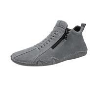 Generisch Chaussures pieds nus pour homme - Chaussures de loisirs sportives - Fermeture éclair latérale - Chaussures de marche plates - Chaussures de marche décontractées - Grande taille