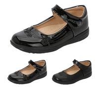 Generisch Chaussures plates Mary Jane pour fille - Chaussures d'école - Chaussures de fête - Ballerine - Chaussures de princesse - Petites chaussures en cuir - Chaussures pour enfant, Noir , 31 EU