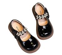 Generisch Chaussures plates pour fille - Chaussures de princesse classiques Mary Jane pour robes de mariée - Chaussures d'école - Bout rond - Chaussures plates pour filles - Chaussures de soirée