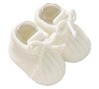 Generisch Chaussures pour bébé 2026 avec semelle souple pour bottes d'hiver tricotées avec nœud, adaptées pour l'intérieur et l'extérieur, idéales pour les bébés de 0 à 12 mois, Blanc., 18 EU