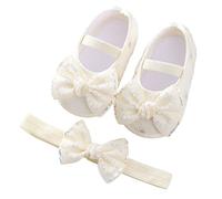Generisch Chaussures pour bébé 2026 avec semelle souple tendance pour tout-petits, garnitures de perles, design princesse, idéales pour les premiers pieds délicats des filles, beige, 19 EU