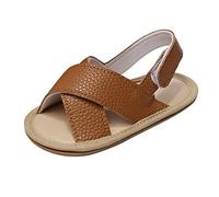 Generisch Chaussures pour bébé avec bande mignonne, décontractées, imprimées, élastiques, pour la première promenade, marron, 12-18 mois