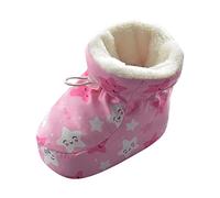 Generisch Chaussures pour bébé, chaussures pour tout-petits, chaussures en coton, plus velours, semelles épaisses, chaudes et douces, mignonnes, pas devant les chaussures, Rose, 20 EU