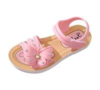 Generisch Chaussures pour enfants Filles Sandales Semelle Souple Antidérapantes Confortables Princesse Chaussures Nœud Sandales M 31, Rose, 33.5 EU