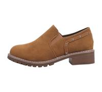 Generisch Chaussures pour femme avec talon épais et semelle robuste - Bottes courtes tendance pour les loisirs en plein air, adaptées à un pied, marron, 42 EU