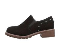 Generisch Chaussures pour femme avec talon épais et semelle robuste - Bottes courtes tendance pour les loisirs en plein air, adaptées à un pied, Noir , 38 EU