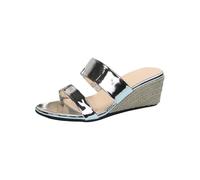 generisch Chaussures pour femme Baskets pour femme Chaussures de plage à talon oblique Creux Pantoufles décontractées Chaussures à semelle oblique Sandales Chaussures Noir Femme 42, argenté, 42 EU