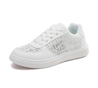 Generisch Chaussures pour femme Chaussures de planche Chaussures blanches basses en maille respirante Baskets plates respirantes Chaussures de loisirs légères à talon compensé Chaussures pour femme