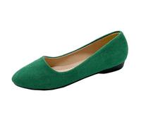 Generisch Chaussures pour femme - Couleur unie - En daim - Chaussures décontractées - Un pied - Étriers - Chaussures confortables, vert, 42 EU