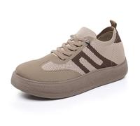Generisch Chaussures pour femme élégantes et confortables en maille - Baskets légères et respirantes - Chaussures plates tendance - Style rétro - Chaussures de marche - Gilet d'infirmière, kaki, 37 EU