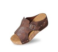 Generisch Chaussures pour femme Largeur H Taille 40 Femme Été Couleur Unie Slip On Casual Bout ouvert Wedges Dessous Doux Respirant Chaussons Chaussures Sandales Max Chaussures Femme, marron, 39 EU