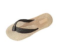 generisch Chaussures pour femme - Noir - Talon élégant - Motif tongs - Tongs de plage - Confortables - Plates - Antidérapantes - Chaussures pour femme - Talon élégant - Noir, Noir , 38 EU
