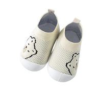 Generisch Chaussures pour fille - 25 animaux mignons - Dessus en maille respirante - Premières chaussures antidérapantes - Chaussures Prewalker - Semelle souple - Pour femme, kaki, 18 EU