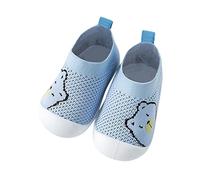 Generisch Chaussures pour fille - 25 animaux mignons - Dessus en maille respirante - Premières chaussures antidérapantes - Chaussures Prewalker - Semelle souple - Pour femme, bleu, 20 EU