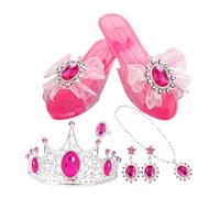 Generisch Chaussures pour fille à déguiser - Jouet à roulettes antidérapant avec collier - Bijou de déguisement - Pour collier, boucles d'oreilles, quotidien, intérieur, extérieur, maison, vacances