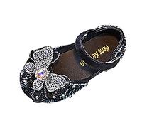 Generisch Chaussures pour filles 34 printemps tout-petit et fille chaussures décontractées semelle épaisse boucle à bout rond chaussures baskets garçons 35, Noir , 35 EU