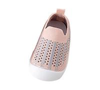 Generisch Chaussures pour tout-petits en maille à enfiler - Semelle souple antidérapante - Chaussures de sol pour apprendre à marcher avec semelle en caoutchouc, Rose, 14