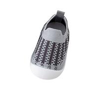 Generisch Chaussures pour tout-petits en maille à enfiler - Semelle souple antidérapante - Chaussures de sol pour apprendre à marcher avec semelle en caoutchouc, gris, 13