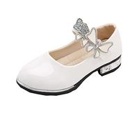 Generisch Chaussures Sandales Enfants Arc Enfant Maria Chaussures Fille Antidérapant Princesse Chaussures Bébé Jogging Garçon, Blanc., 6 Years