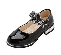 Generisch Chaussures Sandales Enfants Arc Enfant Maria Chaussures Fille Antidérapant Princesse Chaussures Bébé Jogging Garçon, Noir , 8.5 Years