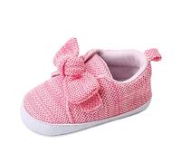 Generisch Chaussures simples pour bébé fille Bowknot First Chaussures de princesse respirantes, rouge, 19 EU