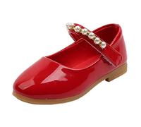 Generisch Chaussures solides pour étudiants - Danse princesse - Pour enfant - Souple - Fleur unique - Chaussures pour bébé - 23, rouge, 31 Little Kid