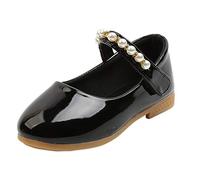 Generisch Chaussures solides pour étudiants - Danse princesse - Pour enfant - Souple - Fleur unique - Chaussures pour bébé - 23, Noir , 31 Little Kid