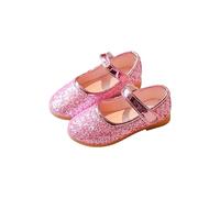Generisch Chaussures tendance pour fille, chaussures de danse douces à talons hauts, chaussures à paillettes pour bébé, Rose, 31 EU Étroit