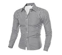 Generisch Chemise à carreaux pour femme, chemise en flanelle à carreaux pour homme, manches longues, chemise décontractée boutonnée vers le bas, chemise décontractée avec poche de poitrine, coupe