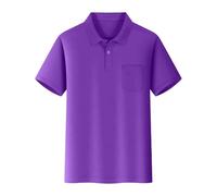 Generisch Chemise à manches courtes pour garçon - Haut décontracté pour enfant - Polo confortable pour la vie quotidienne - T-shirt en coton uni pour 4-12 ans, lilas, 4-5 ans
