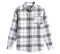 Generisch Chemise à manches longues pour hommes à carreaux : chemises décontractées chemise à carreaux surdimensionnée avec poche poitrine chemise de travail avec bouton vers le bas chemise à manches