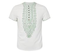 Generisch Chemise africaine pour homme Dashiki Patchwork Chemise à manches courtes Revers Cardigan Classique Chemise d'été Sportive Chemise de fitness Été Vintage Haut sans repassage Motif floral