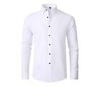 Generisch Chemise de costume pour homme - Coupe droite - Chemise stretch avec bouton Down - Chemise de loisirs avec col rabattu - Chemise de travail - Couleur unie - Chemise de haut légère - Respirant