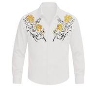 Generisch Chemise de cowboy western à manches longues pour garçon, à carreaux, boutonnée, style ranch, haut décontracté en denim, Blanc., 12-13 ans