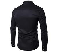 Generisch Chemise de loisirs Slim Fit Button Hemd Male Hemd Super schlank Slim-Fit-Businesshemden & Freizeithemden mit Rundkragen Slim Fit für Freizeit Business Hemd Herren Hemd Slim-Fit Bügelleicht