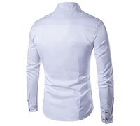 Generisch Chemise de loisirs Slim Fit Button Hemd Male Hemd Super schlank Slim-Fit-Businesshemden & Freizeithemden mit Rundkragen Slim Fit für Freizeit Business Hemd Herren Hemd Slim-Fit Bügelleicht