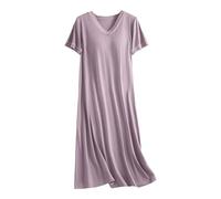 Generisch Chemise de nuit en satin pour femme - Nuisette sexy avec col en V - Vêtement de nuit avec bretelles spaghetti - Courte - Avec bretelles réglables - Chemise de nuit pour femme, Pyjama B6