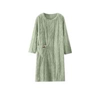 Generisch Chemise de nuit pour femme à manches longues, pyjama d'hiver en flanelle pour femme, robe de nuit chaude, vêtement de nuit en peluche, robe de chambre, vêtements de détente en polaire
