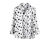 Generisch Chemise décontractée polyvalente à manches longues à pois pour homme avec chemise, Blanc., 3XL