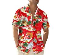 Generisch Chemise décontractée pour homme avec boutonnière pour le quotidien Coupe confortable Idéal pour les escapades de week-end et les activités de loisirs, rouge, S