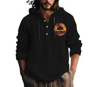Generisch Chemise marron clair pour homme avec capuche et imprimé 3D noix de coco Chemises d'affaires pour homme, Noir , XL