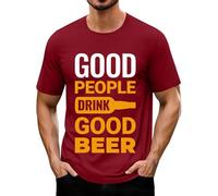 Generisch Chemise Oktoberfest pour homme - Imprimé bière - Manches courtes - Col rond - Lettre - T-shirt Good People Drink Good Beer, T-shirt Red Beer pour homme, 5XL