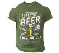 Generisch Chemise Oktoberfest pour homme - Manches courtes - Col rond - Imprimé bière - A Day Without Beer is Just Like Kiding I Have No Idea, T-shirt vert Beer pour homme, 3XL