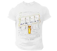 Generisch Chemise Oktoberfest pour homme - Manches courtes - Col rond - Imprimé bière - A Day Without Beer is Just Like Kiding I Have No Idea, T-shirt blanc Beer pour homme, XXL