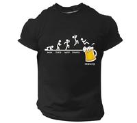 Generisch Chemise Oktoberfest pour homme - Manches courtes - Col rond - Imprimé de bière - T-shirt graphique Mon Tues Wed Thurs Friday, T-shirt noir Beer pour homme, XL