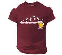 Generisch Chemise Oktoberfest pour homme - Manches courtes - Col rond - Imprimé de bière - T-shirt graphique Mon Tues Wed Thurs Friday, T-shirt Red Beer pour homme, 3XL