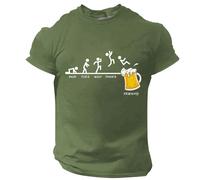 Generisch Chemise Oktoberfest pour homme - Manches courtes - Col rond - Imprimé de bière - T-shirt graphique Mon Tues Wed Thurs Friday, T-shirt vert Beer pour homme, 3XL