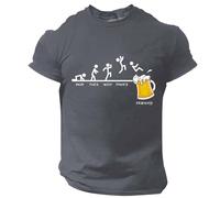 Generisch Chemise Oktoberfest pour homme - Manches courtes - Col rond - Imprimé de bière - T-shirt graphique Mon Tues Wed Thurs Friday, Grey Beer T-shirt pour homme, M