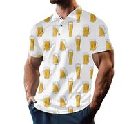 Generisch Chemise Oktoberfest pour homme - Polo à manches courtes - Col en V - T-shirt 2025, T-shirt blanc Beer pour homme, M