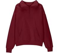 Generisch Chemise surdimensionnée pour adolescente demi-fermeture éclair, polaire, pull avec poche zippée quart de longueur, sweat à capuche, vêtements d'automne pour adolescentes filles meilleurs